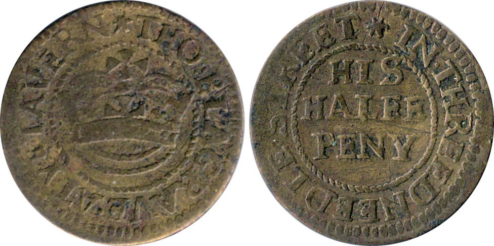 Thomas Blagrave undated halfpenny token.