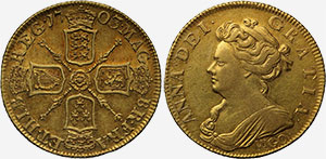 Guinea - Battle of Vigo - 1703 Anne British Coins