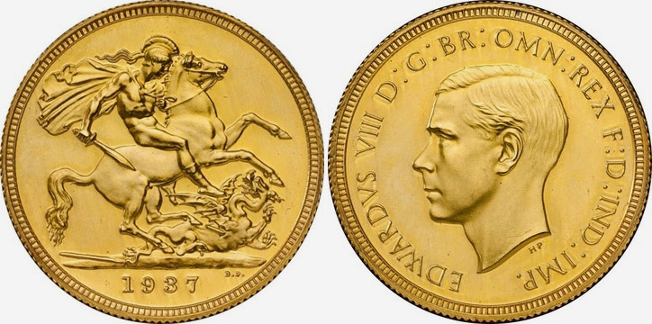 Edward VIII Sovereign Gold Coin
