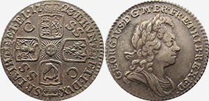 SSC British Coinage 6 Pence 1723 - South Sea Company
