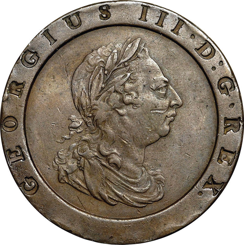 AU-50 - 2 Pence 1797 - Carthweel - George III