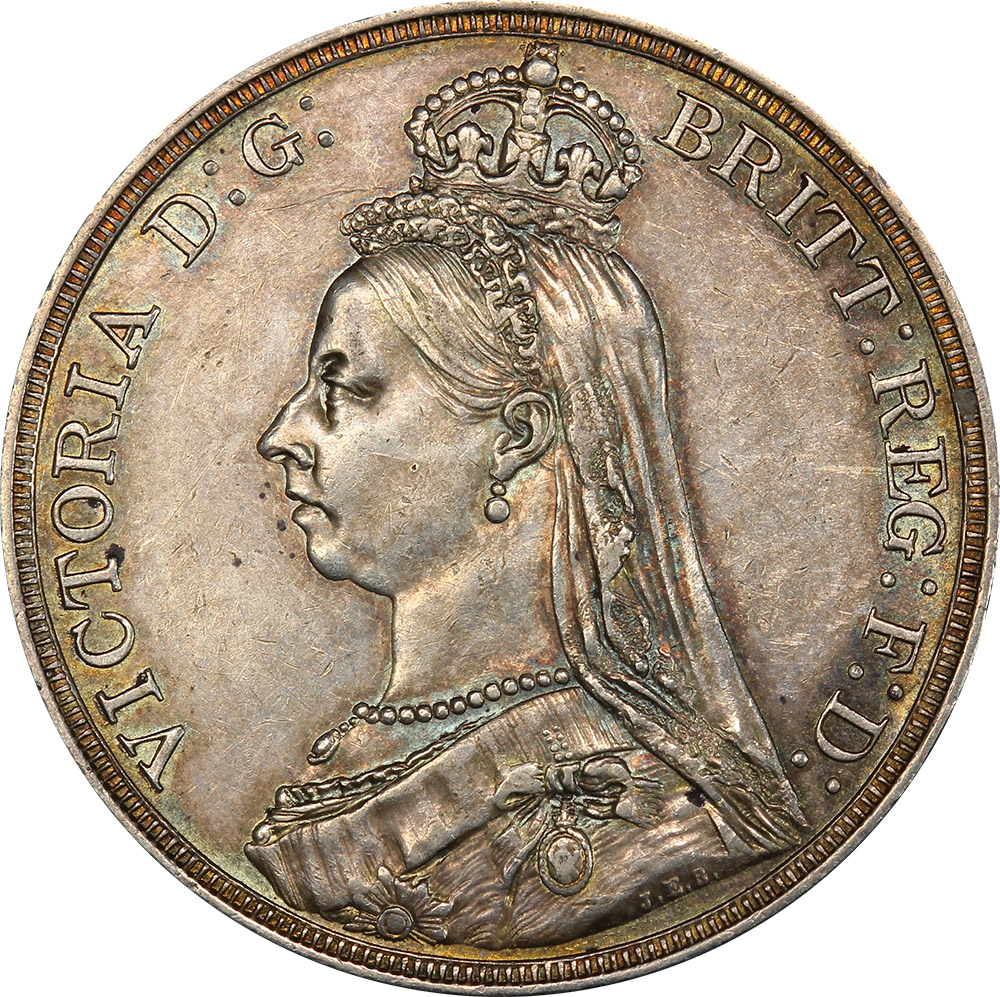 AU-50 - Crown 1887 to 1892 - Victoria - Jubilee Head