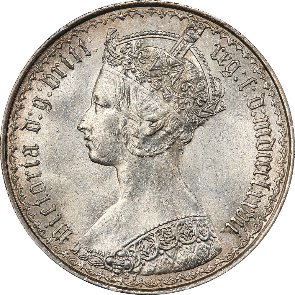MS-60 - Florin 1849 to 1887 - Victoria - Gothic Head