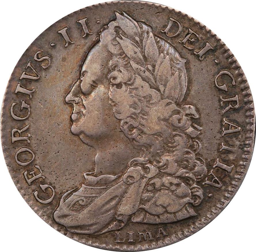 EF-40 - Half Crown 1731 to 1751 - George II