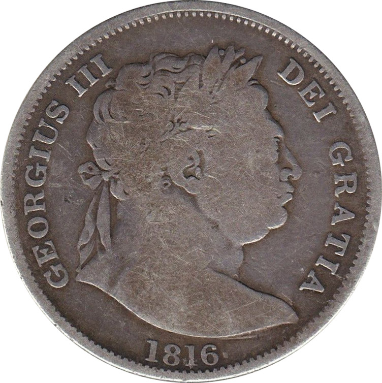 VG-8 - Half Crown 1816 to 1820 - George III - Bull Head