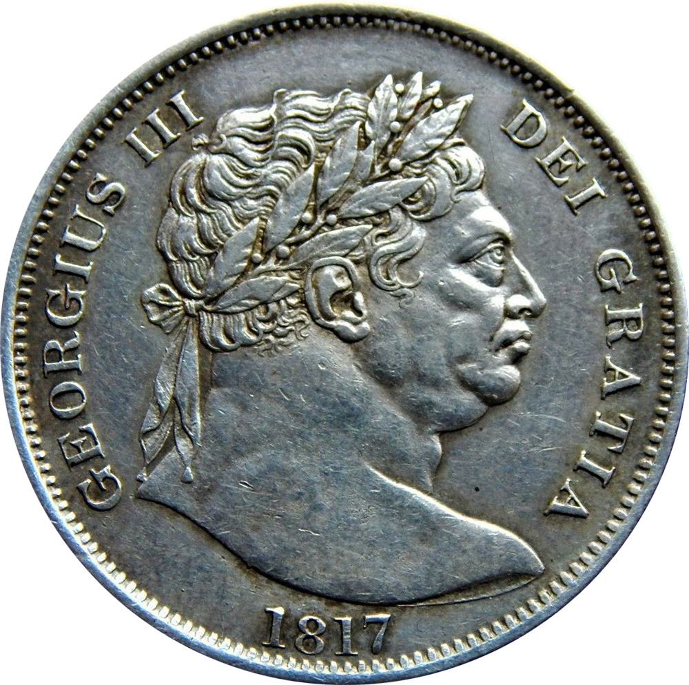 EF-40 - Half Crown 1816 to 1820 - George III - Bull Head