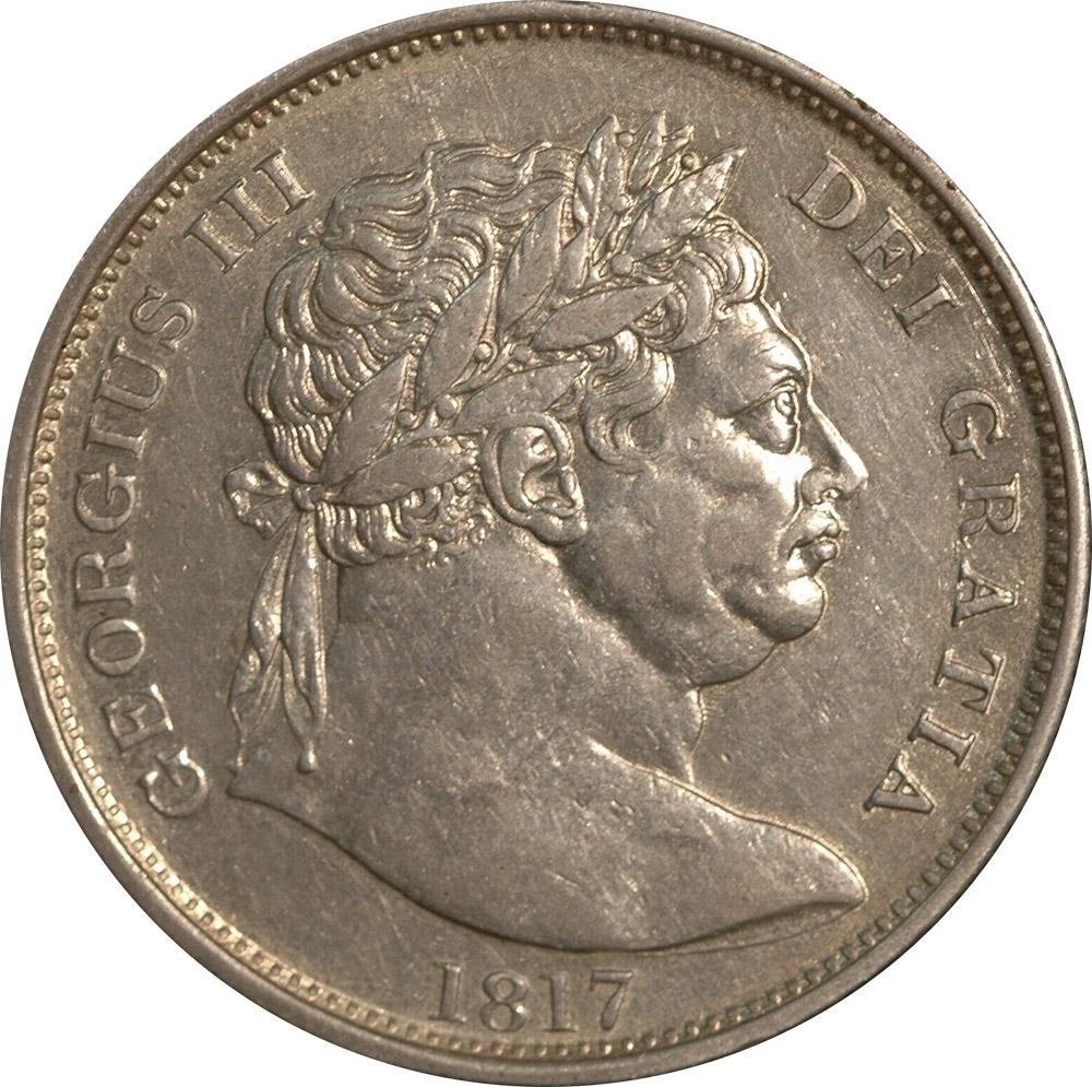 EF-40 - Half Crown 1816 to 1820 - George III - Bull Head