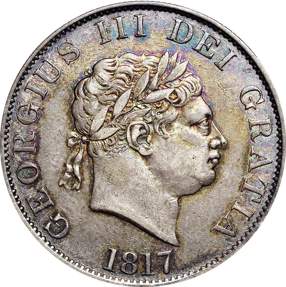 AU-50 - Half Crown 1816 to 1820 - George III - Small Head
