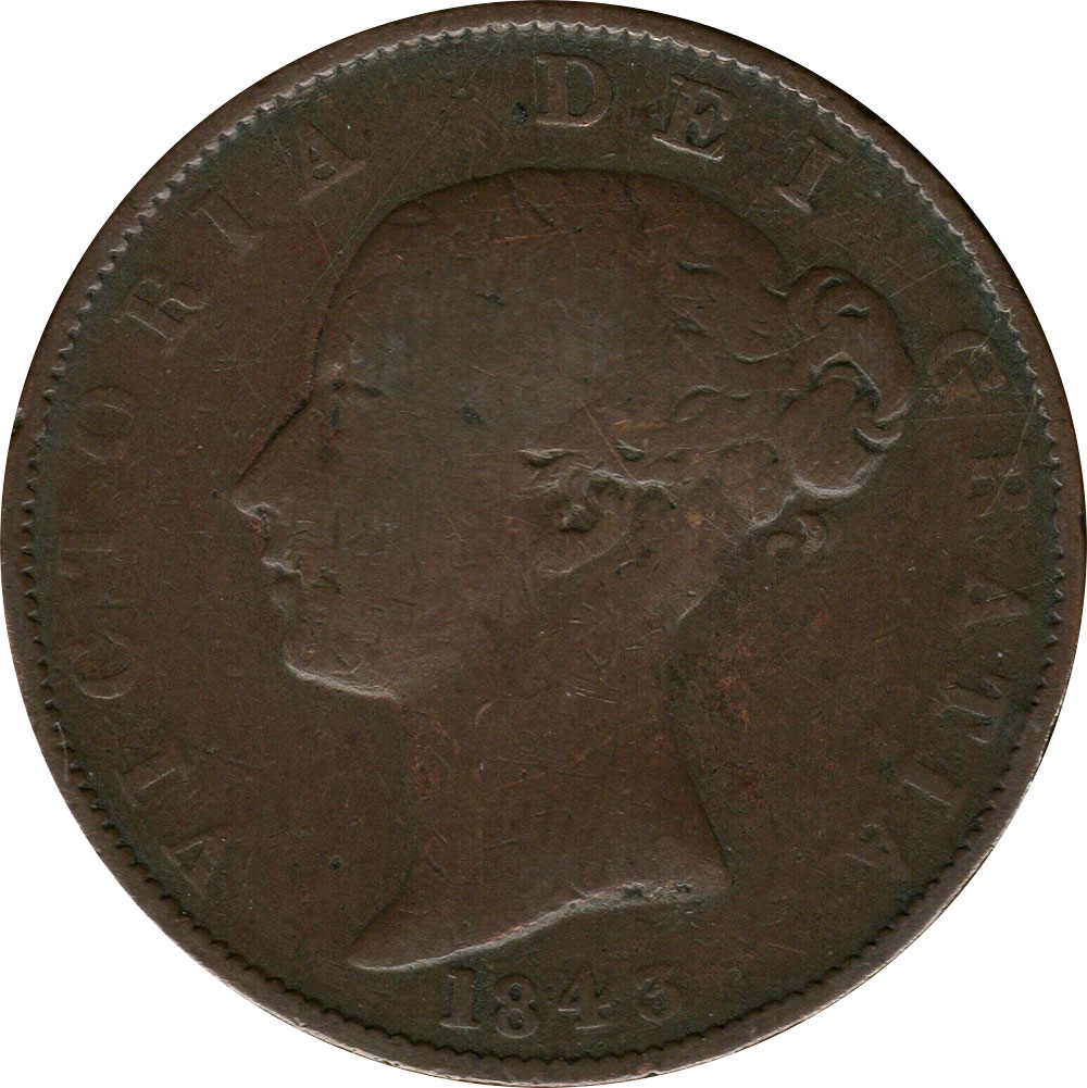 G-4 - Half Penny 1838 to 1859 - Victoria - Young Head