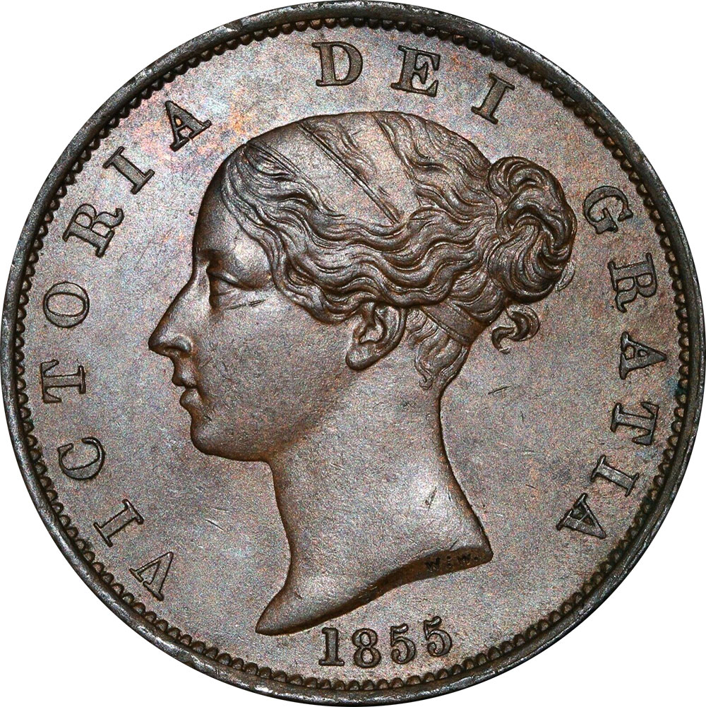 MS-60 - Half Penny 1838 to 1859 - Victoria - Young Head