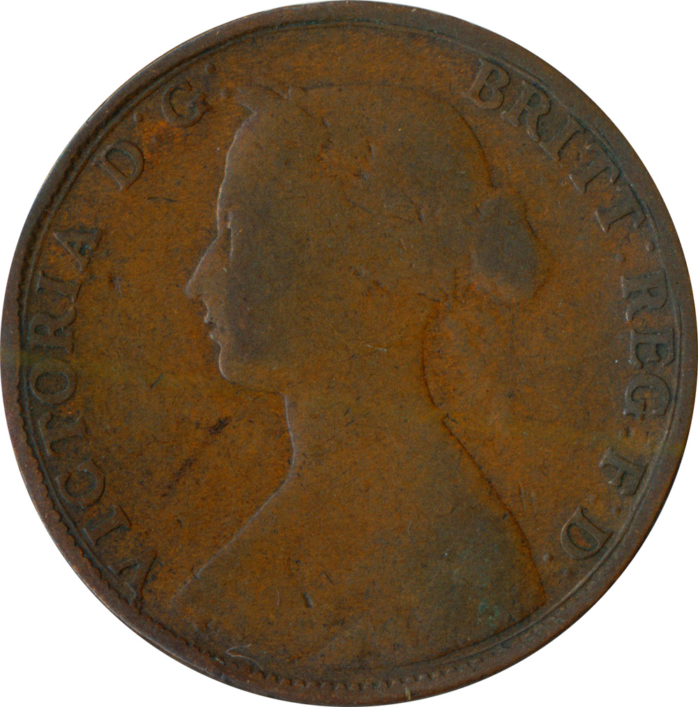 G-4 - Half Penny 1860 to 1894 - Victoria - Bun Head