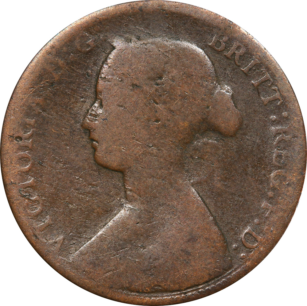 VG-8 - Half Penny 1860 to 1894 - Victoria - Bun Head