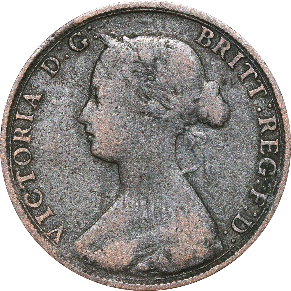 VG-8 - Half Penny 1860 to 1894 - Victoria - Bun Head