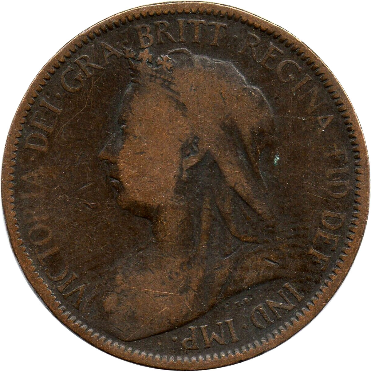 VG-8 - Half Penny 1895 to 1901 - Victoria - Old Head