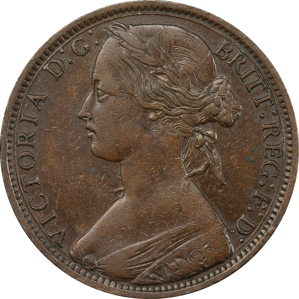 EF-40 - Penny 1861 to 1894 - Victoria - Bun Head