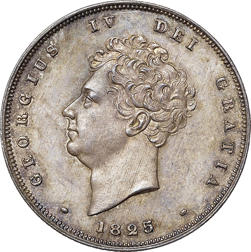MS-60 - Shilling 1825 to 1829 - George IV - Bare Head