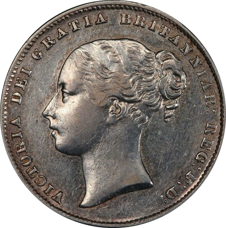 EF-40 - Shilling 1863 to 1887 - Victoria - Young Head
