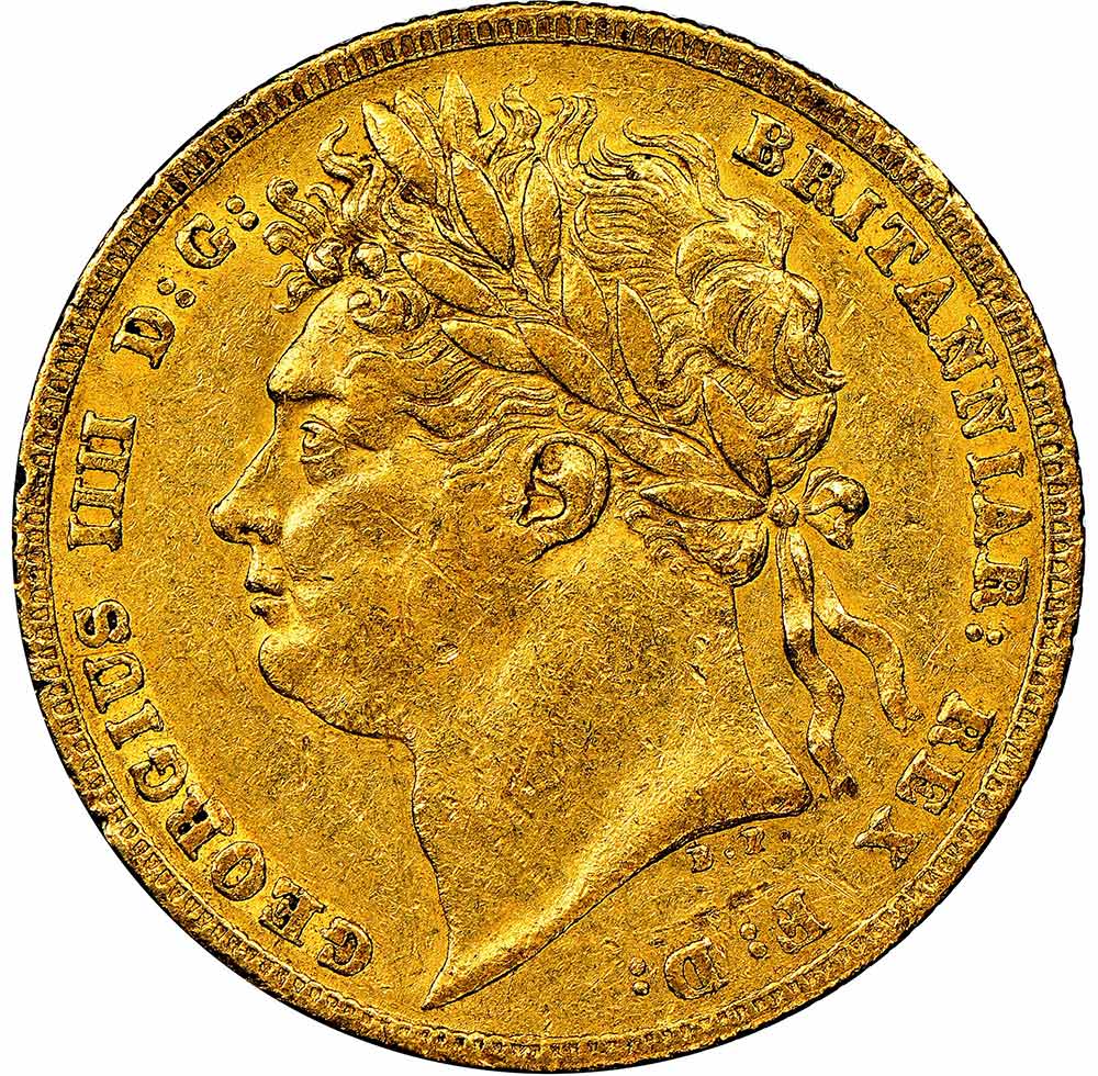 AU-50 - Sovereign 1821 to 1825 - Laureate Head - George IV