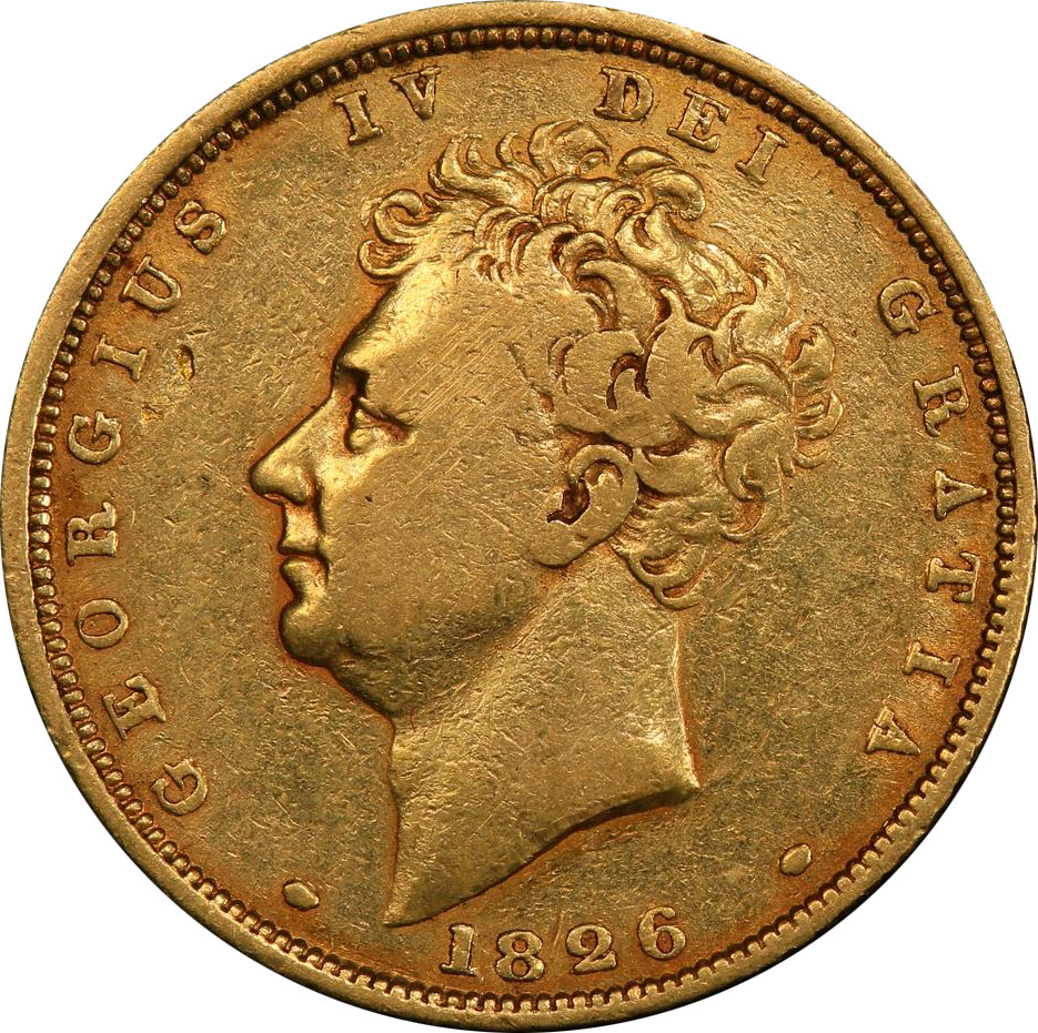VF-20 - Sovereign 1825 to 1830 - Bare Head - George IV