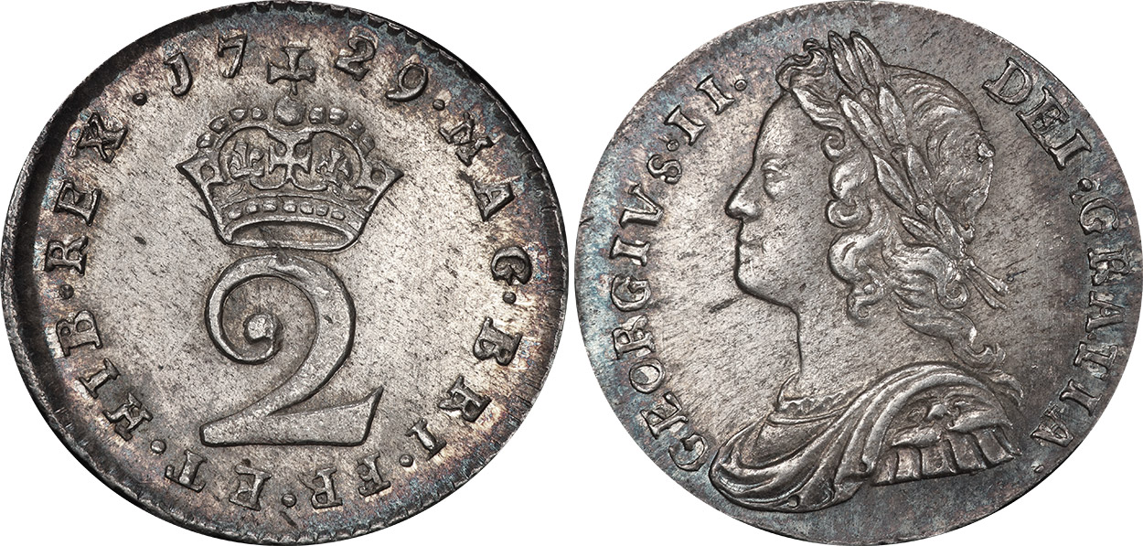 2 Pence 1729 - United Kingdom coin