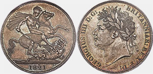 British Crown 1821 - Circulation coin
