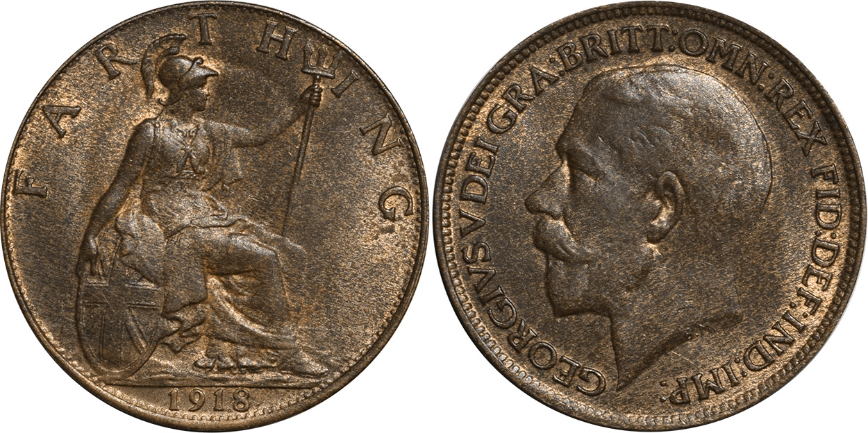 Farthing 1917 - United Kingdom coin
