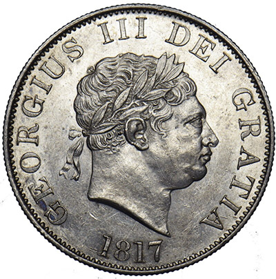 Half Crown 1817 - Small Head - British Coins Price Guide and Values
