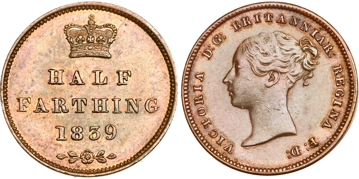 Half Farthing 1839 - United Kingdom coin