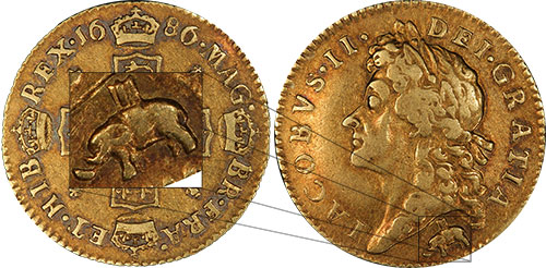 Half Guinea Elephant and Castle British Coins