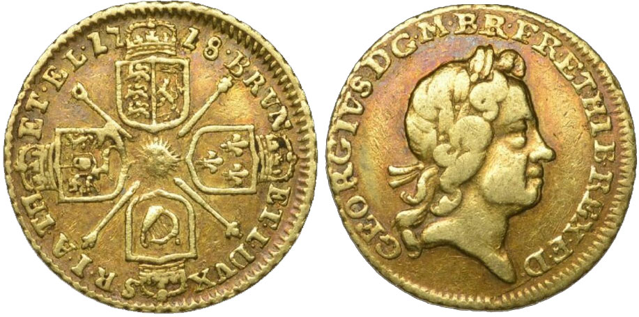 Quarter Guinea 1718 - United Kingdom coin