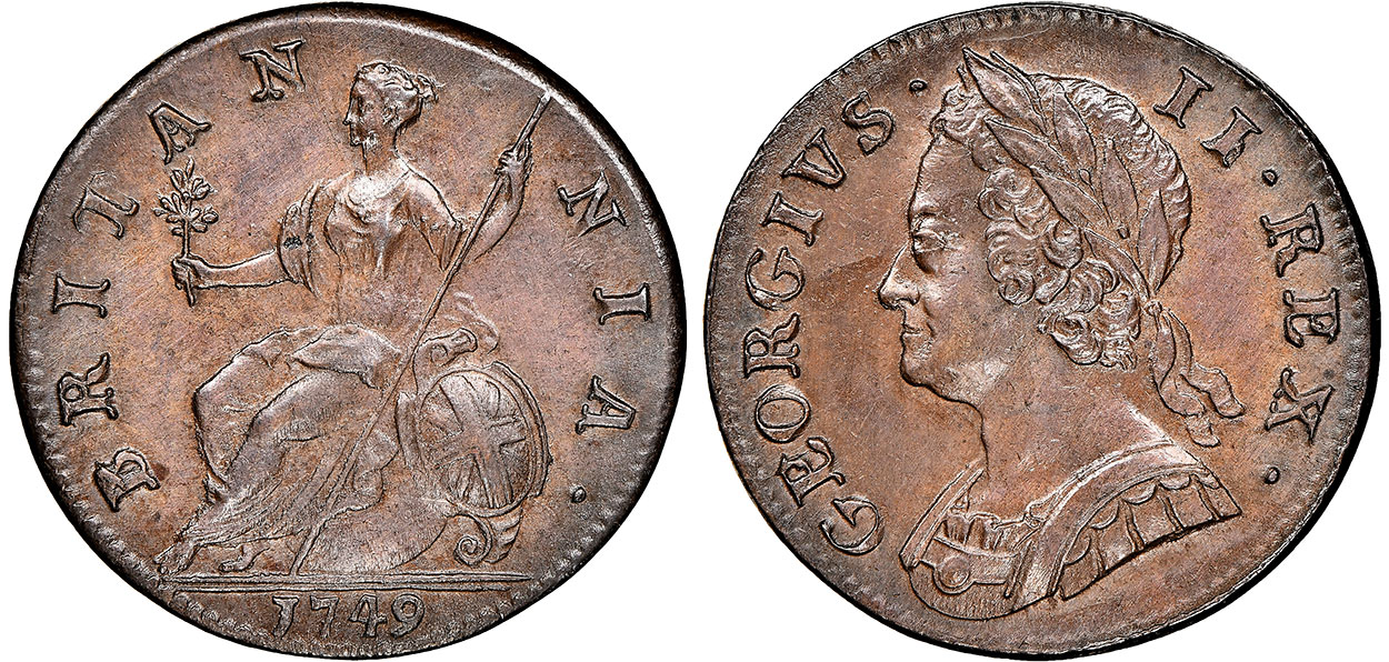 Half Penny 1749 - United Kingdom coin