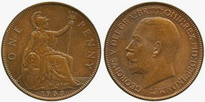 British Penny 1933 - Pattern