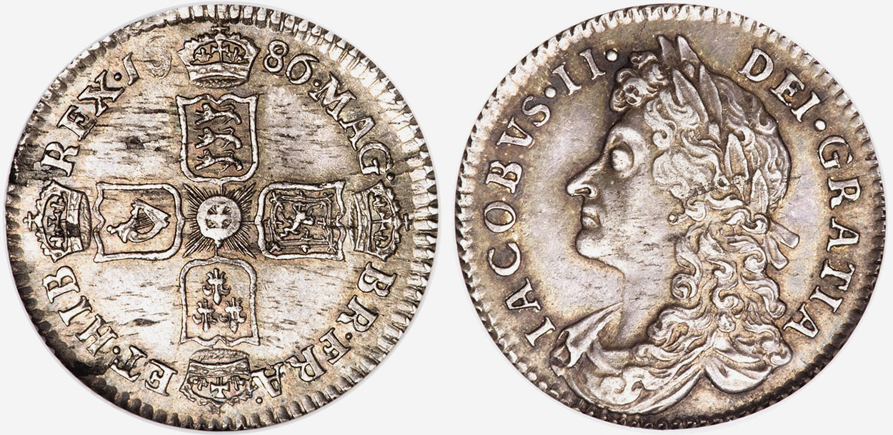 Sixpence 1688 - United Kingdom coin