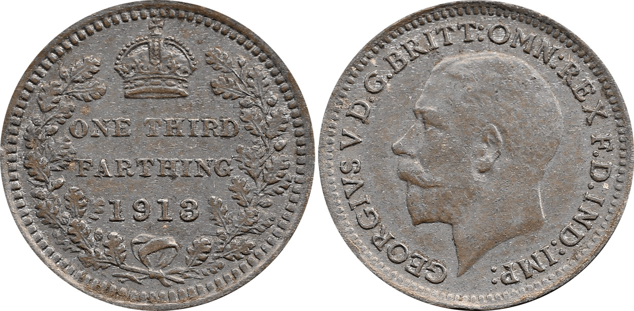 Third Farthing 1913 - United Kingdom coin