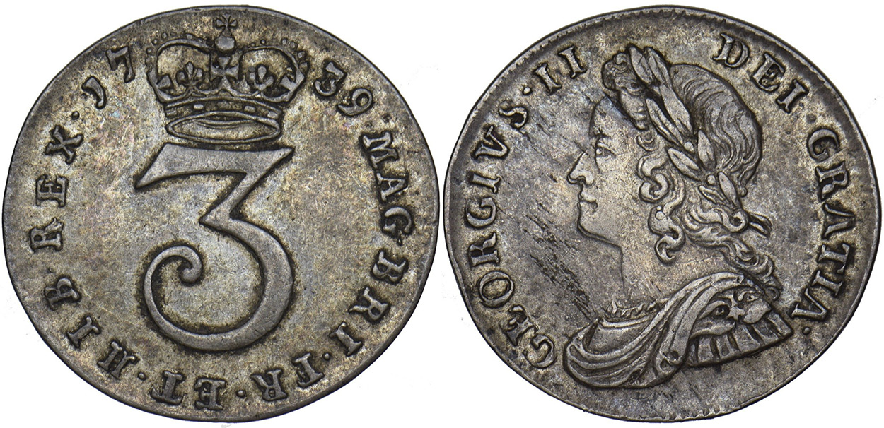 Threepence 1743 - United Kingdom coin