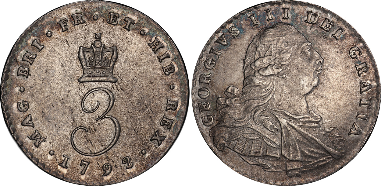 Threepence 1792 - United Kingdom coin