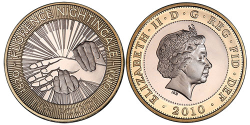 2 Pounds 2010 Florence Nightingale Coin