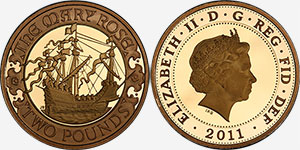 2 Pounds 2011 Mary Rose British Gold Coin