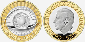 2 Pounds 2025 George Orwell British Coin